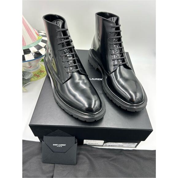 Men\'s Saint Laurent combat boots size 43 made in Italy NWT main image 13